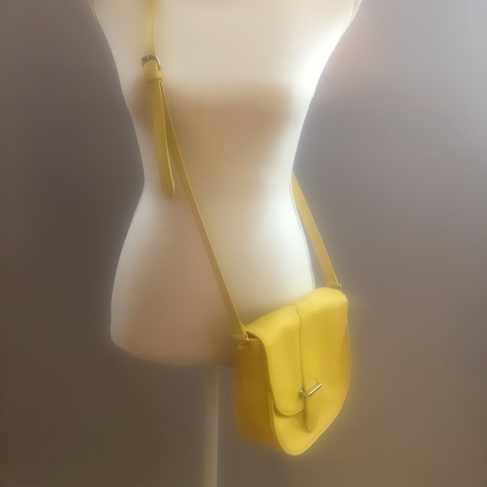 Yellow crossbody bag.